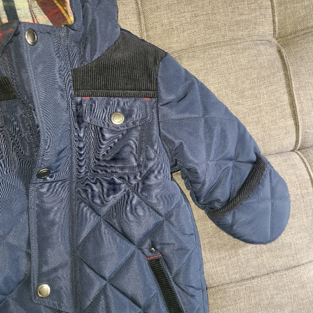 Rothschild Snowsuit 6/9M‎ Infant Winter Suit Navy Blue lined Flannel hood - Picture 10 of 16